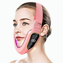얼굴 리프팅 장치 LED 광자 치료 진동 슬리밍 마사지 더블 턱 감속기 V 모양의 벨트 기계, [03] Pink, 03 Pink
