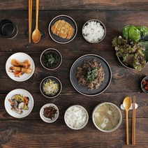 국산도자기 2인 4인 6인 한국 도자기홈세트 그릇세트 신혼 식기세트 윤스테이그릇 스페인하숙그릇 집들이선물, 2인 14p, 화이트+블랙