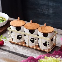 양념통추천 이케아오일병 이케아양념통 통후추그라인더 세라믹 조미료 항아리 콤비네이션 나이프 포크 스푼 보관 튜브 조그마한 병 가정용 주방 용품 항아리 세라믹 항아리, V
