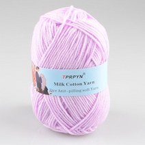 자이언트얀 뜨개질 Tprpyn 1pc 50g 100m 우유 면화 원사 혼합 소모사 크로 원사 무지개 라인 스레드 니트 diy, 72 라이트 퍼플