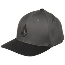 Volcom 남성용 풀 스톤 6패널 엑스핏 플렉스핏 모자 풀 스톤 6패널 Xfit 플렉스핏 모자 스몰-미디엄 아스팔트 블랙., Small-Medium