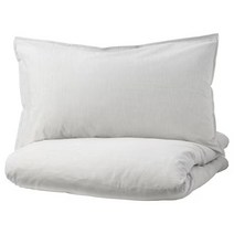 이케아 베리팔름 이불커버+베개커버2 그레이스트라이프 200x230+50x80cm 면100%