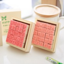 25종 세트 미니 다꾸 스탬프 재미있는 캐릭터 다이어리 도장, 주문하기, 러브