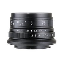 7artisans 25MS 1.8 mm F1.8 Canon EF-M Silver 캐논 EF-M 실버 카메라 렌즈, 전용 메탈 푸드 + 검게 하다