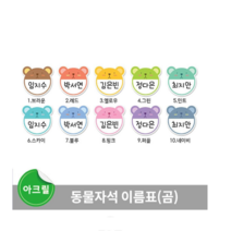 동물좌석 이름표 유치원사물함 초등학교 신발보관함 네임 스티커 아기이름 유아네임 스티커, 블루