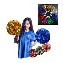 빛나는 반짝이 치어리더 플라워 단체 응원 꽃 볼 수술 운동회 체육대회 어린이집 댄스 소품 빨강 레드, F 레드