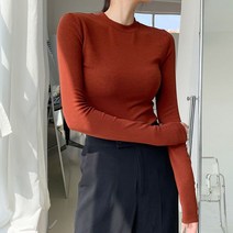 봄 가을 겨울 여성 스판 슬림 티 기본 베이직 데일리룩 긴팔 티셔츠