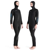 5mm 여성 전신 잠수복 프리다이빙 서핑 슈트 웻 드라이 다이빙 수트, 블랙BCW5002-B, XL