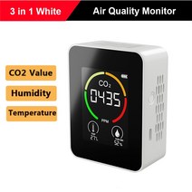 이산화탄소경보기 측정기 Tuya-3/5/6/7 in 1 Wifi/No Wifi 공기질 측정기 PM2.5 CO2 TVOC HCHO AQI 온도, 12 3 in 1 No Wifi White, 한개옵션1