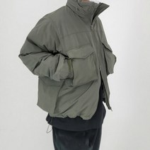 겨울 테크웨어 숏 패딩 점퍼 / 검 먹 카