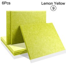 방음 부스 6 Pcs 사운드 흡수 소재 Acoust 절연 Absorcion 패널 도어 씰 스트립 홈 음악 스튜디오 벽, Rectangle, [06] 9--Lemon Yellow, [01] 0.8cm Medium Density