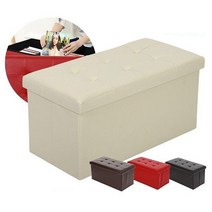 WO857P-레더벤치 스툴 사각 화장대 보조 접이식의자 수납의자, 맑은울림 브라운