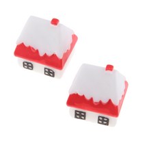 2Pcs 소형 마이크로 조경 수지 만화 - 8, 레드 화이트, 설명