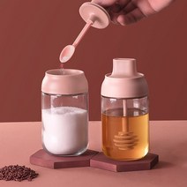 조미료통 숟가락 덮개 통합 조미료 항아리 세트 소금 글루타민산 나트륨 조미료 상자 주방 조미료 병 항아리 조합 저장 상자 소금 항아리 기름 냄비 주방 양념통, 8. 검은 꿀