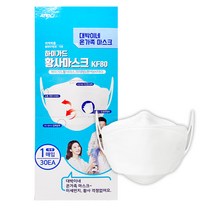 대박인에 대박이네 하이가드 KF80 황사 방역 마스크 대형 - 화이트, 1매입