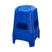 [공룡플라스틱] 야외용 플라스틱 간이의자 5개 세트, 사각의자 5개묶음(청색)