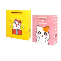 욜케이유 에비츄 종이 쇼핑백 이벤트 선물 포장 가방 도시락용, 옐로