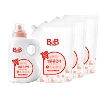 비앤비 유연제 자스민 용기1500ml+리필 1800mlX3개 /국민아기세제/