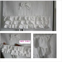 러블리하우스 냉장고덮게 냉장고커버, 냉장고덮게 워싱백아이보리색 3단프릴