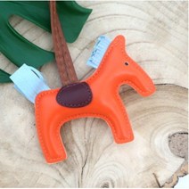 (한국어동영상) 미우크 가죽공예키트 사첼백 가죽가방만들기 DIY + 제작영상 종이제공, 말 팬던트_오렌지