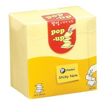 팝업 디스펜서용 리필 100매x5EA 노랑 디스펜서리필 포스트잇 팝업디스펜서 메모지, 1세트