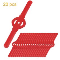 충전용예초기 충전식예초기 전동예초기 20pcs 플라스틱 커터 블레이드 전기 무선 잔디 트리머 액세서리 예비 교체 커터 헤드 정원 전동 공구 부품, 빨간색
