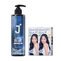 제이숲 컬러제이 오로라 보색 샴푸 (블루) 380ml+크림 염색약 (블루) 120g*2개입, 1개
