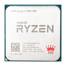 cpu AMD Ryzen 7 PRO 1700 R7 8 코어 16 스레드 CPU 프로세서 65W YD170BBBM88AE 소켓 AM4 3.0 GHz, 한개옵션0