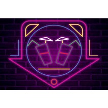 네온사인 조명 diy 키트 줄조명 감성 LED 네온 칵테일 바 사인 틴 사인 깡통 플레이트 벽 장식 레트로 빈티지 금속 사인 네온 사인 홈 클럽, 밝은 회색, 40x30cm