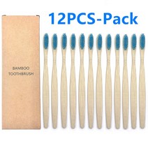 치면착색제 교정용왁스 치과용 고리 유아 아기치실 1012pcs 다채로운 칫솔 천연 대나무 칫솔 세트 부드러운 강모 숯 치아 에코 대나무 칫솔 치과 구강 관리, 12pcs 블루 색상