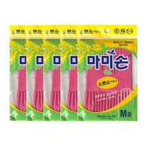 마미손 고무장갑 오른손하나, 핑크, 5개, 중(M)