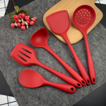 식품용 실리콘 조리기구 세트 5종 세트, 투명 그린