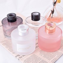 [캔들이케아] 120ml 심플 원형 디퓨저용기(캡포함), 투명용기/로즈골드캡
