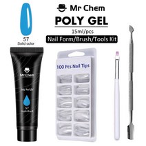 as젤 네일 Mr Chem 폴리 젤 키트 15ml LED 클리어 UV 바니시 매니큐어 세트 구축 오래 지속되는 연장, [57] 57