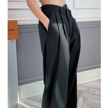 여성 페이크 언발 랩 남여공용 와이드 슬랙스 빅사이즈 유니섹스 팬츠