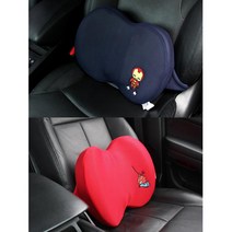 사계절 매쉬통풍 마블 차량용 등받이 쿠션 깔끔한 의자허리받침 척추쿠션, 캡틴아메리카_블랙