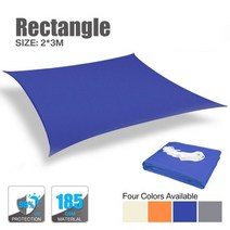 방수 직사각형 태양 보호소 가든 가제보 파라솔 저가형 원두막 홍보 천막 리조트 대형 야외용 발코니 가림막 이동식 차양 항해 야외 해변 캠핑 정원 파티오 수영장 태양 그늘 캐노피, Blue 3x2M