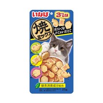 이나바 챠오츄루 고양이 간식 혼합맛 10종콤보, 이나바 야끼믹스, 씨푸드&게&가리비(QSC-125)25GX48봉