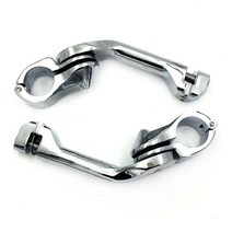 미국발송 XKH - 키트 112- 크롬 12.7cm(5인치) 길이 각도 조절 가능한 고속도로 풋 페그 마운트 키트 3.2cm(1.25인치) 엔진 가드 할리 데이비슨 스트리트 500