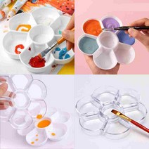 유치원 어린이집 물감 팔레트 7칸 꽃모양 투명 미술놀이, 화이트