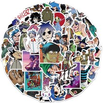 실험실 소모품 10/30/50pcs Gorillaz 밴드 음악 만화 스티커 DIY 기타 노트북 수하물 방수 멋진 낙서 데칼, 한개옵션1, 03 50PCS