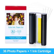 3 색 잉크 108 매 포토 용지 100x148mm 호환 Canon Selphy KP-108IN CP 시리즈 프린터 용 CP1300 CP1200 CP780, 02 KP-36IN