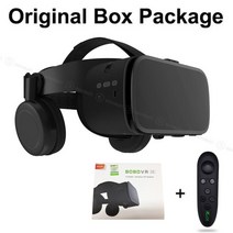 보보 vr z6 무선 3d 안경 가상 현실 스마트폰 immersive 스테레오 vr 헤드셋 판지 for iphone android, 블랙 035