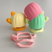 라비베베 신생아 선인장 치발기 아기 글러브 손목치발기 보관케이스 포함, 옐로우오렌지, 1개