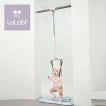 라라비 포터블 점퍼루 휴대용 점퍼 도어 철봉 문틀 설치 쏘서, 03. 도어형포터블그네+점퍼루세트_시슬리핑크