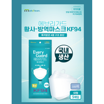 국민마스크 KF94 5매입포장 100매 국내생산 에브리가드 황사 마스크(화이트 100매), 화이트100매입(5매입포장), 5개