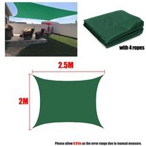 DarkGreen 300D 방수 그늘 Sail Square Rectangle 양산 정원 테라스 캐노피 수영 Sun shade Camping Yard sail awning, 2x2.5m