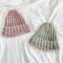 (DIY)대바늘 입문 롤리비니 뜨기 패키지 키치한 겨울 비니 뜨개 키트, 아이스베리