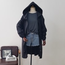 검회백스타일 여성용 롱 트렌치코트 여름 가을 얇은 야상점퍼 오버 루즈핏 스트링 후드 캐주얼자켓 데일리 바람막이
