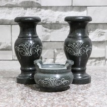 묘지 화병 산소 납골당 꽃병 돌 마블 대리석 1+1 한쌍, 한 쌍의 꽃병 높이 24cm